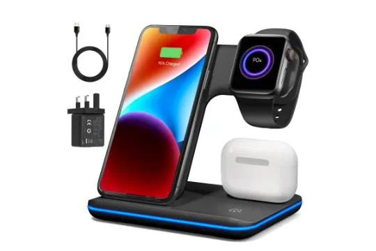 Wireless Charger 3 in 1, Wireless Charging Station for iPhone L13a