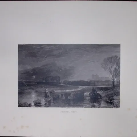 J.M.W Turner Rare “Leicester Abbey”  1873 Picturesque Views in England-32
