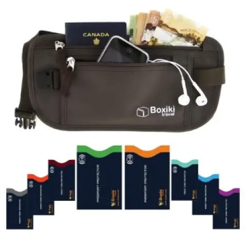 Travel Hidden Passport Holder - RFID Blocking Slim Money Belt L4b