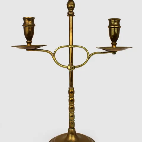 Vintage Brass Adjustable Twin Branch Candelabra