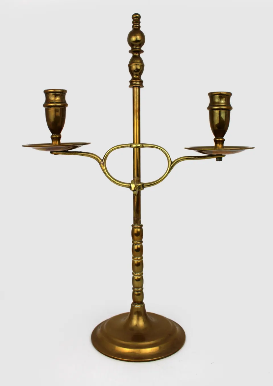 Vintage Brass Adjustable Twin Branch Candelabra