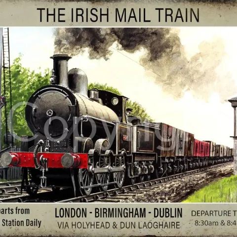Irish Mail Train London Euston To Dublin Via Holyhead Metal Wall Art