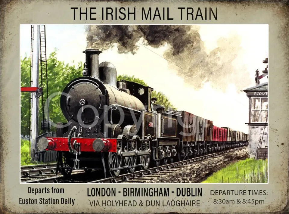 Irish Mail Train London Euston To Dublin Via Holyhead Metal Wall Art