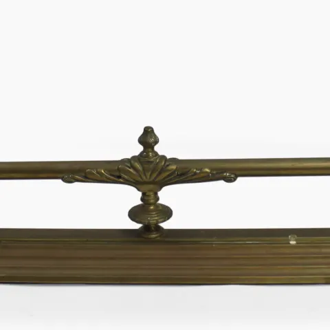 Ornate Victorian Brass Fire Fender with Rests