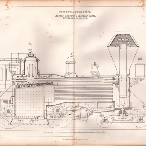 Passenger Locomotive Patterson New Jersey U.S. Antique Scarce Diagram-10.