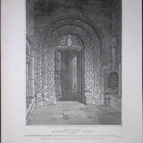 Malmsbury Church-Wiltshire 190 Years-Old Rare John Britton Antique Steel Engraving-51