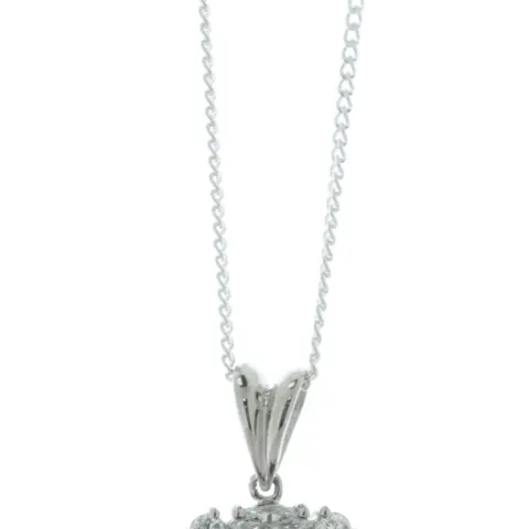 Platinum Diamond and Almadine Garnet Pendant (G3.67) 0.93 Carats