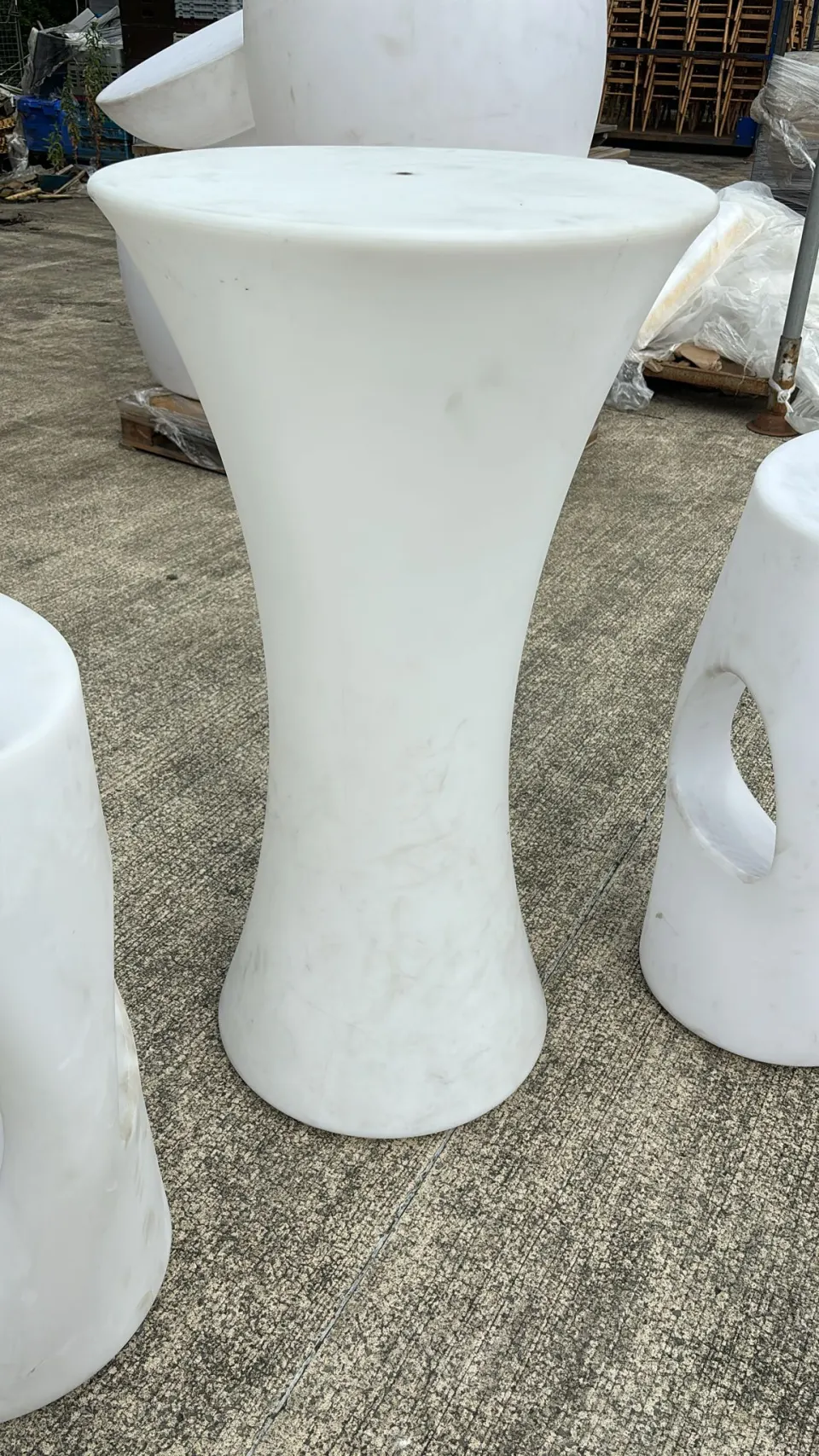 Set of LED Rechargeable 2 x Bar Stools with High Tables (needs a clean sold as is)