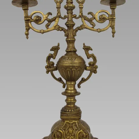 Vintage Brass Ornate Candelabra