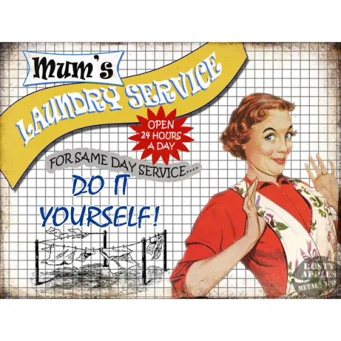 Mum's Laundry Service Funny Humour Extra Large Designed Metal Wall Art