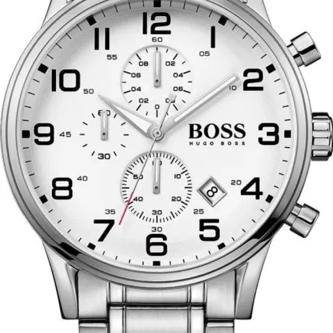 Hugo Boss Men's Aeroliner Silver Bracelet Chronograph Watch 1513182 Authentic Men's Classic