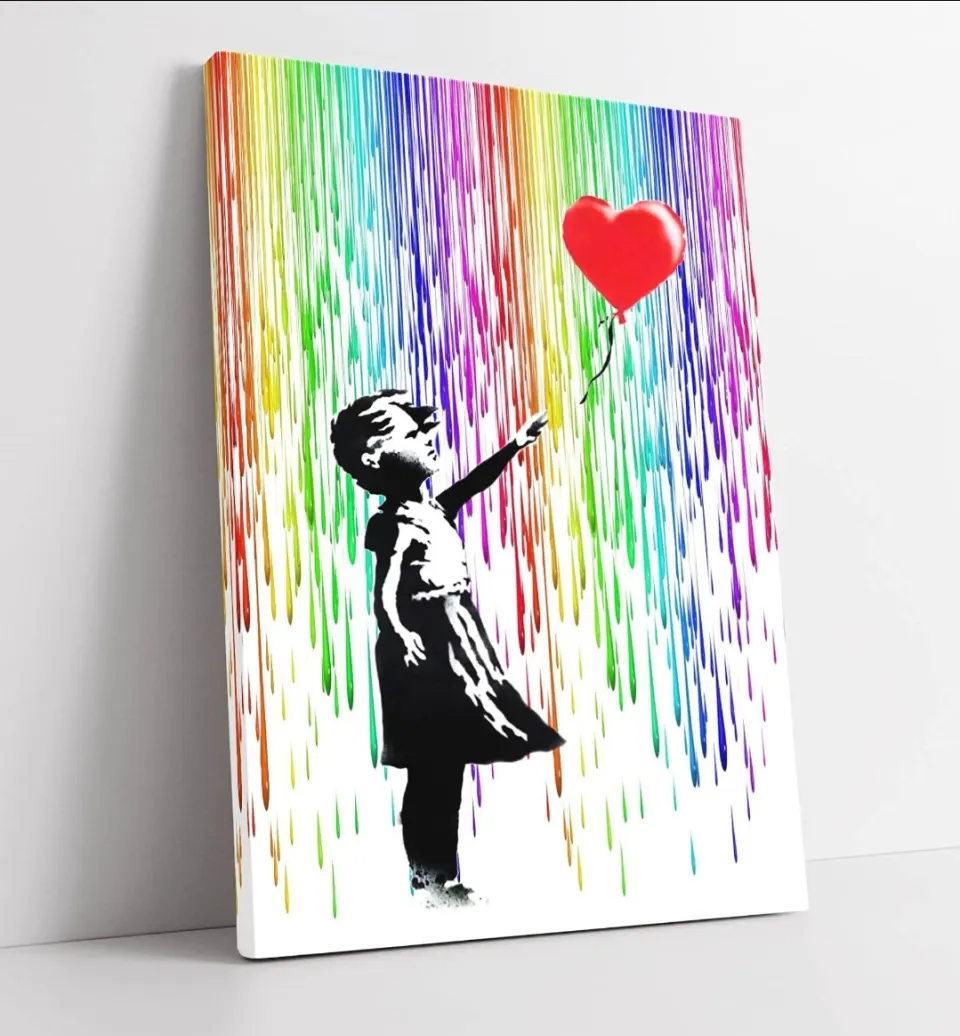 Banksy Style Canvas x 2