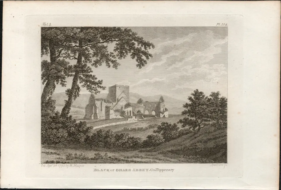 Black Abbey  Co Tipperary Rare 1791 Francis Grose Antique Print.