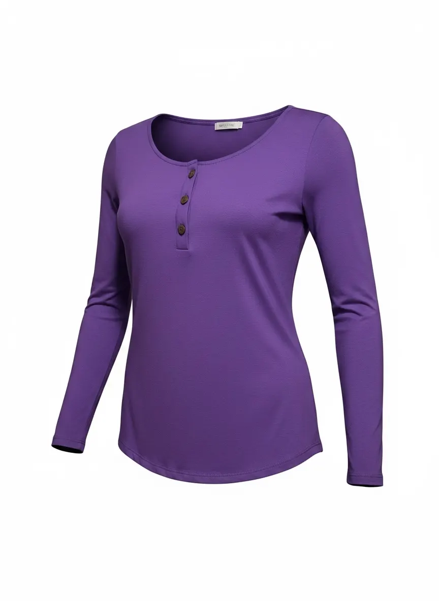 Ladies Purple 3 Button Top - XXL L2201 sku-4320