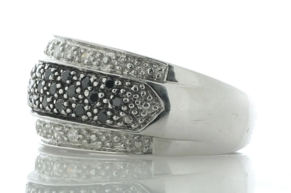 9ct White Gold Ladies Pavé Diamond Ring 0.50 Carats