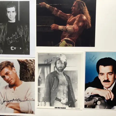 Jean-Claude Van Damme, Chazz Palminteri, Mickey Rourke, Chuck Norris & more signed studio photos