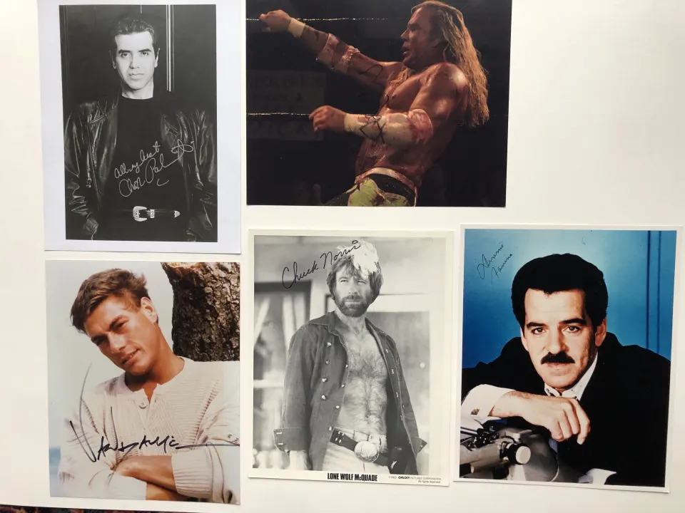 Jean-Claude Van Damme, Chazz Palminteri, Mickey Rourke, Chuck Norris & more signed studio photos