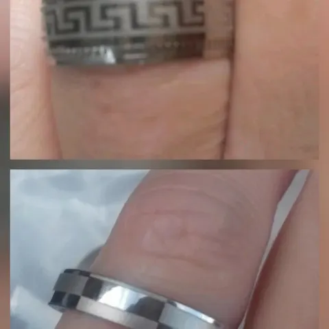 3 x Titanium Steel Men Women Ring Lattice Geometric Design Brand New Size 7, 8, 9