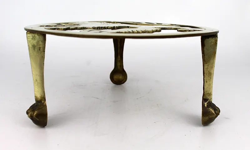 Vintage Brass Lion Form Trivet Stand