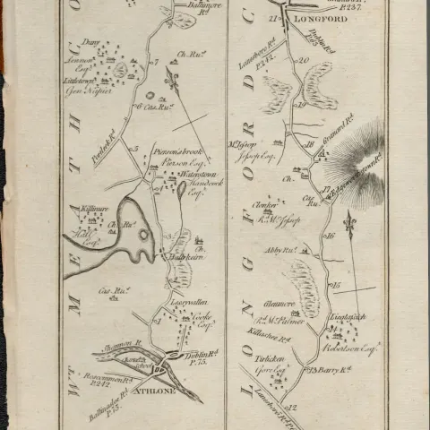 Taylor & Skinner 1777 Ireland Map Athlone Killinure Longford Roscommon Etc.