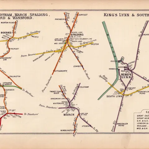 Bourne, Spalding & Kings Lynn, South Lynn Antique Railway Diagram-46.