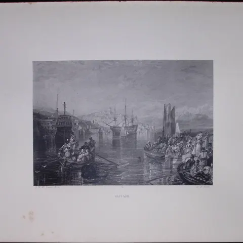 J.M.W Turner Rare “Saltash Cornwall” 1873 Picturesque Views in England-12