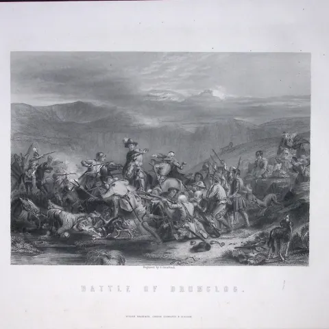 Battle of Drumclog Scotland Victorian Antique 152 Years-Old Engraving-27