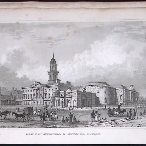 Dublin Ireland The Rotunda Hospital  194 Years Old Antique Steel Engraving-14