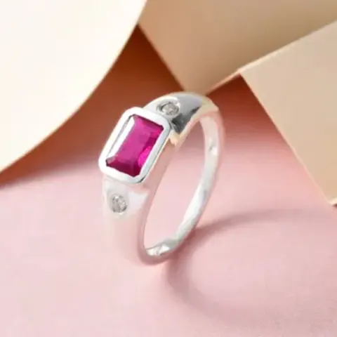 NEW!! Cabo Delgado Ruby and Natural Cambodian Zircon Ring in Silver Sterling Silver