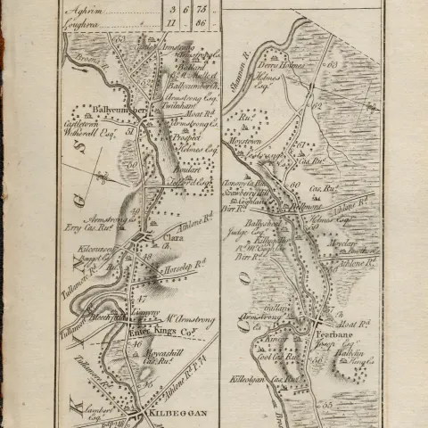 Taylor & Skinner 1777 Ireland Map Galway,  Roscommon, Offaly,  Westmeath.