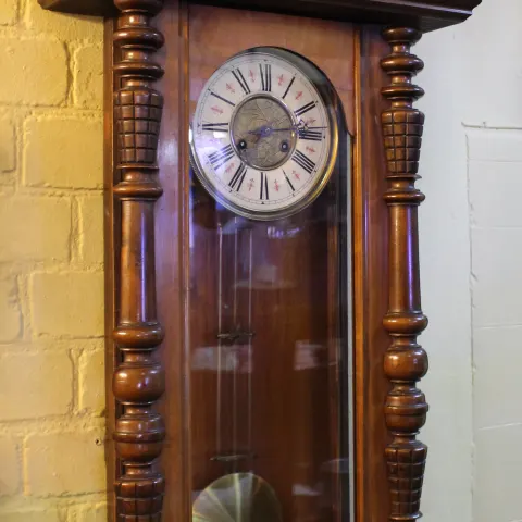 Fine Victorian Walnut Wall Clock c.1890