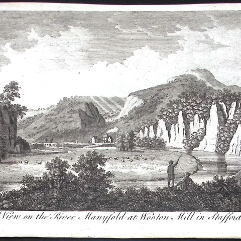 Staffs Manyfold at Wooton Rare Georgian Copper Antique 1776 Engraving-100.