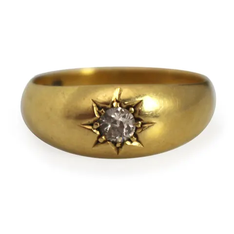 Diamond 18ct Yellow Gold Signet Ring