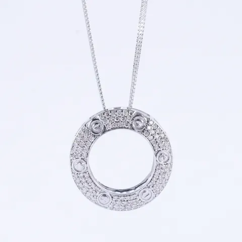 14K / 585 White Gold Diamond Pendant Necklace