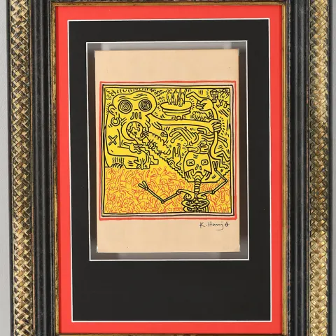 Keith Haring Framed Original Art