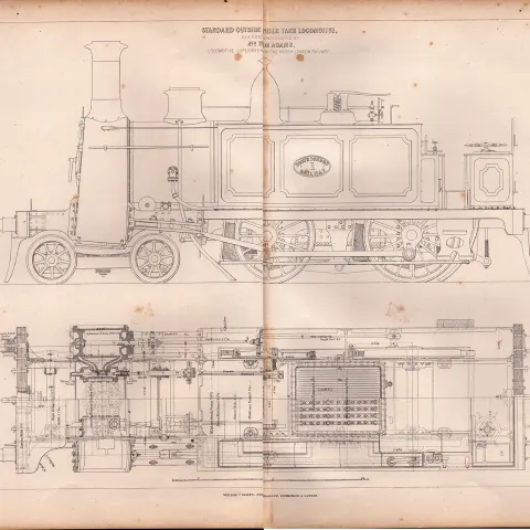 Outside  Cylinder Tank Locomotive North London Railway Antique Diagram-29.