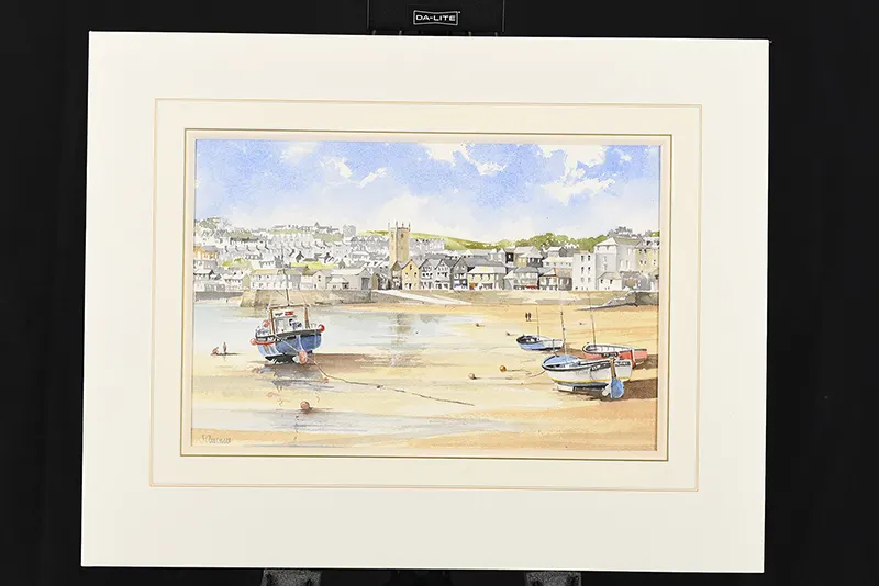 Original Painting By John Chisnall "Fishing Boats III, St. Ives"