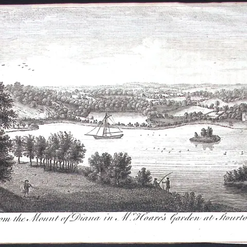 Wiltshire View of Stourton Rare Georgian Copper Antique 1776 Engraving-119.