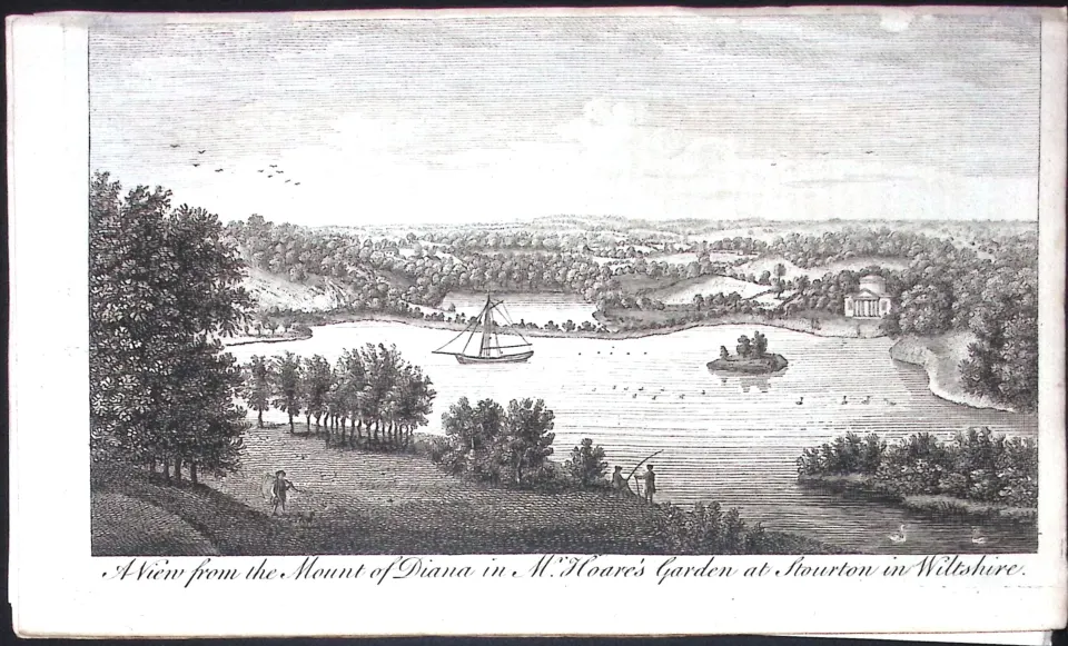 Wiltshire View of Stourton Rare Georgian Copper Antique 1776 Engraving-119.