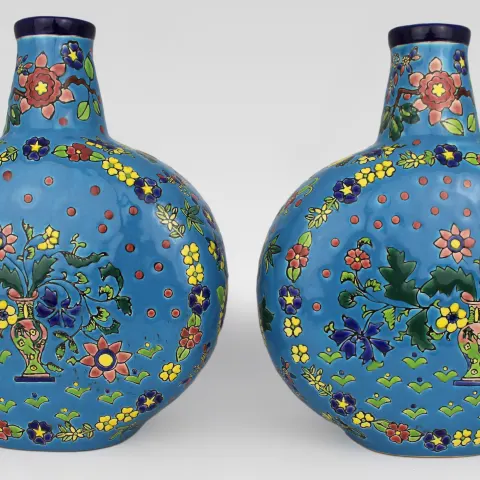 Pair of French Ceramic Moonflask Vases