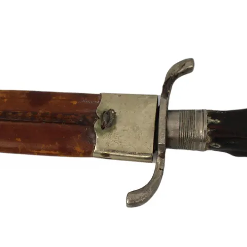 Dagger with Deers Foor Handle in Leather Scabbard