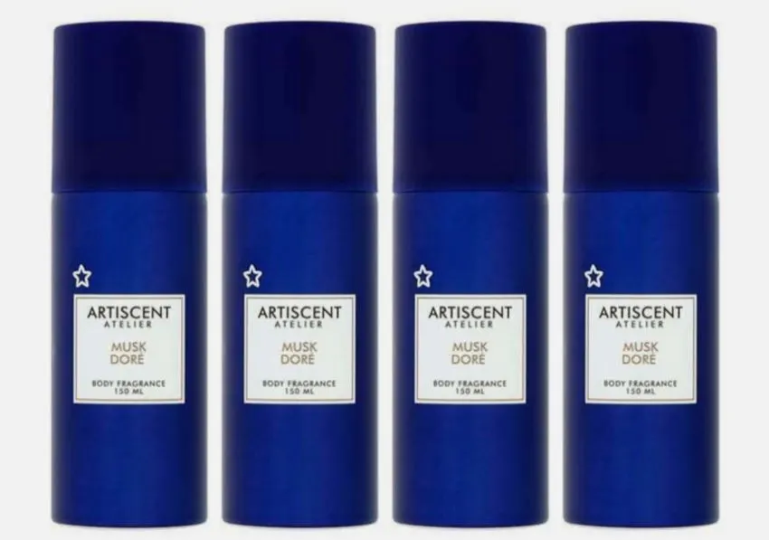 4 x Superdrug Atelier Musk Dore 150ml Body Fragnance / Deodorant