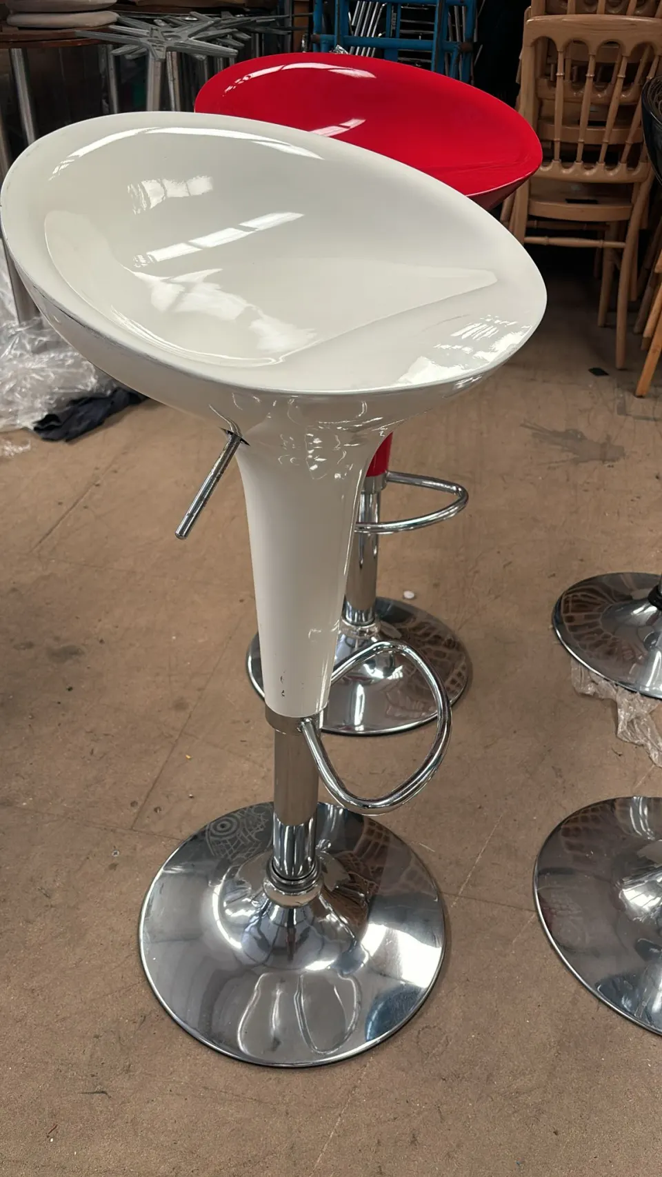 4 x White Adjustable Low / High Chairs