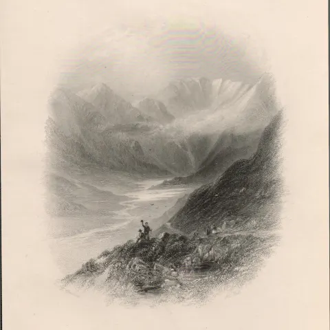 The Black Valley Co Kerry 1837-38 Victorian Antique Engraving.