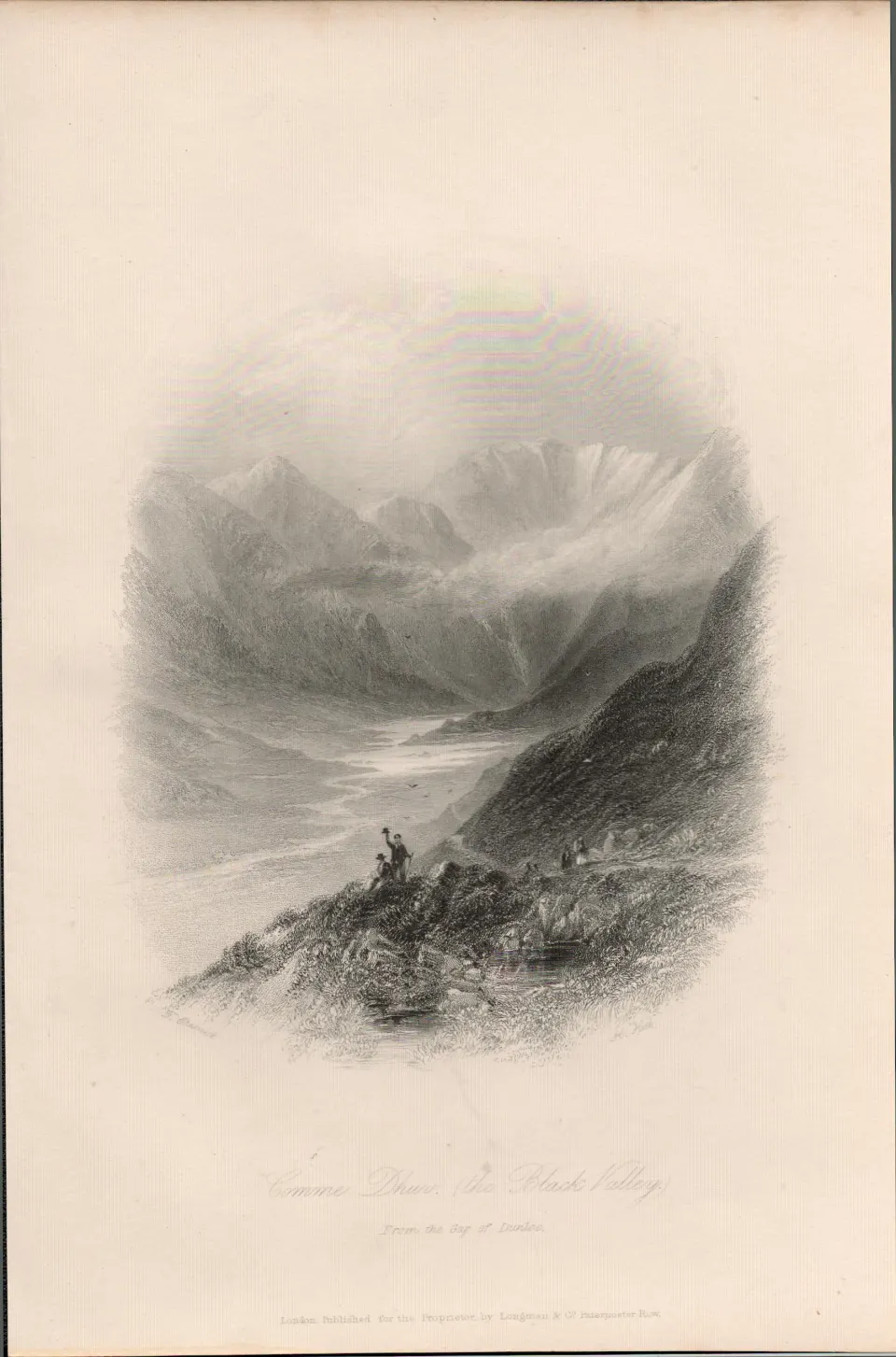 The Black Valley Co Kerry 1837-38 Victorian Antique Engraving.