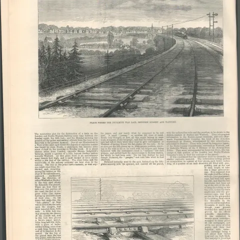 Plot to Blow Up London Railway Antique 1880 Newspaper