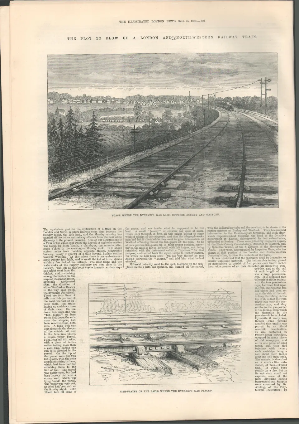 Plot to Blow Up London Railway Antique 1880 Newspaper