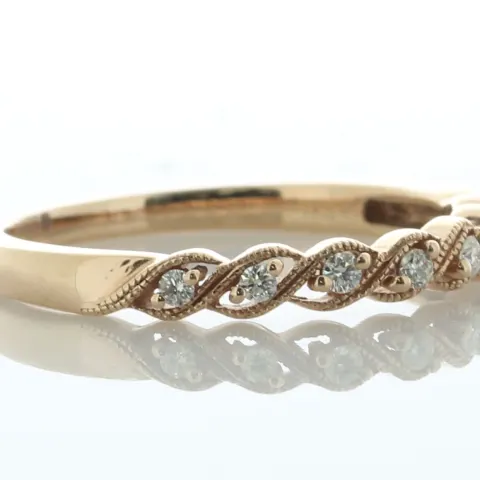 14ct Rose Gold Twist Argyle Diamond Ring 0.10 Carats