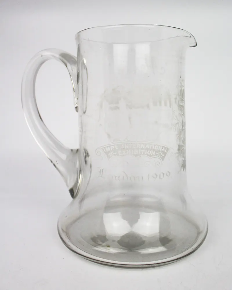 Edwardian Imperial International Exhibition London Glass Tankard