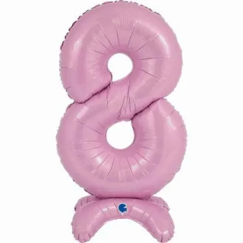 25" Pastel Pink Stand Up Number 8 Foil Balloon
